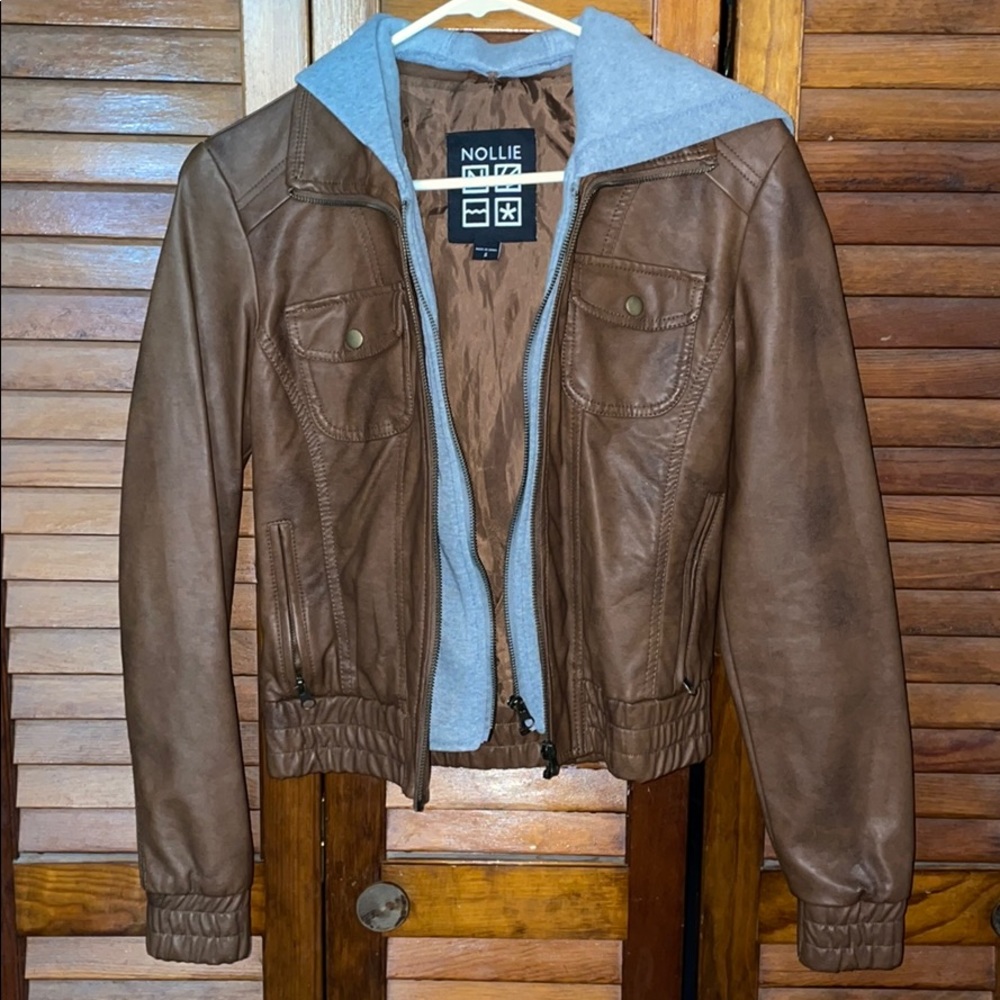 Brown leather jacket